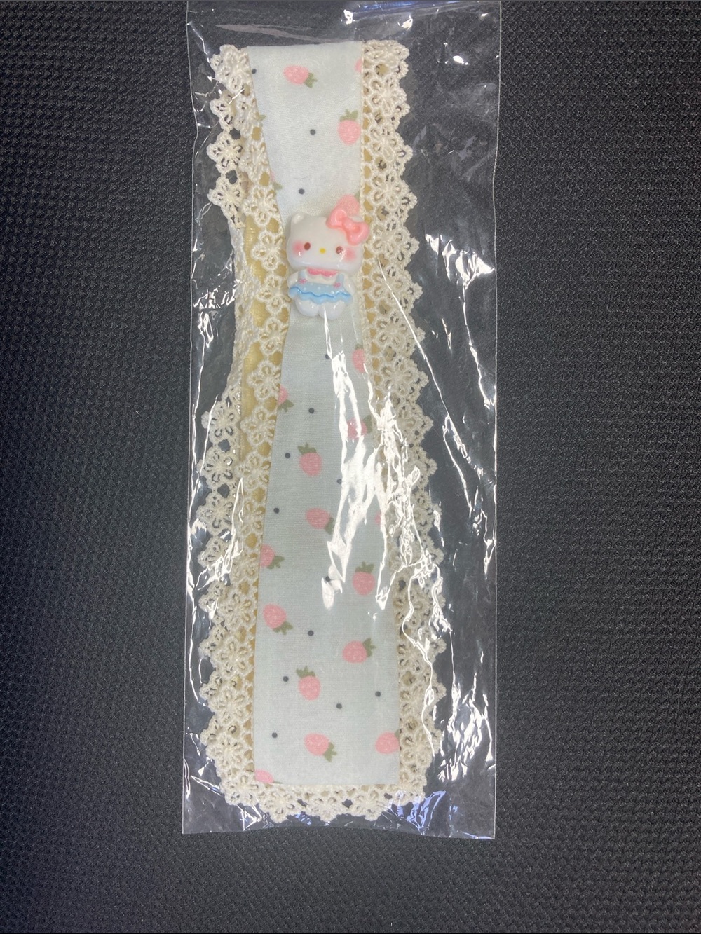 Cute Pink Strawberry Lace Kids Headband with Character Accent
